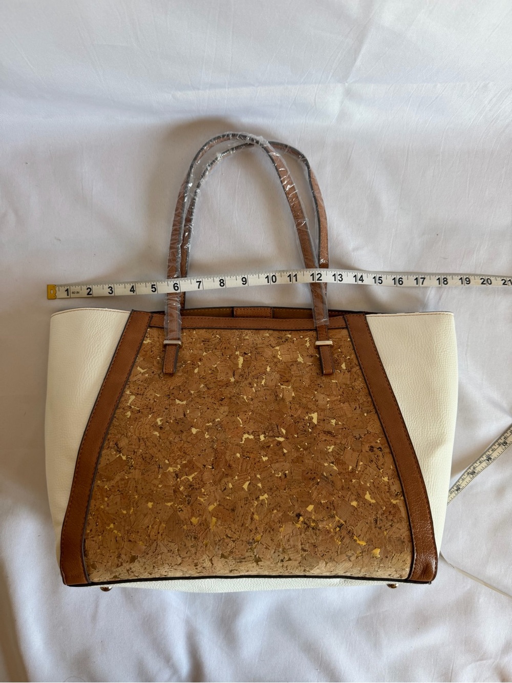 Bundle: Chico's Cork Tote with Gold Fleck Accents & Matching Belt. - Picture 5 of 11
